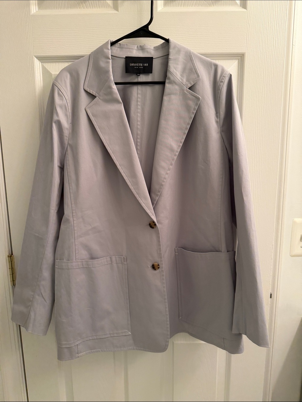 Lafayette 148 New York Light Gray Single-Breasted Blazer